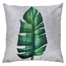 Almofada Linho Rústico Estampa Folhagem Verde Tropical 45x45