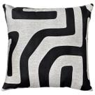 Almofada Linho Tribal Asteca Abstrata Terracota Preta 45x45