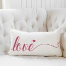 Almofada Love Retangular Estampada 30x50cm Rosa