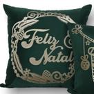 Almofada Natal 50x50 Suede Verde Escuro 35 Toque de Arte