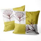 Almofada Natural Flor Marrom 40x40cm - Serigrafada Frente e Verso