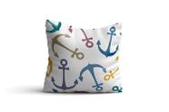 Almofada nautica Ancoras Coloridas 42x42 com enchimento Atelier Valverde
