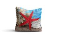 Almofada nautica Estrela Vermelha 42x42 com enchimento Atelier Valverde