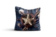 Almofada nautica Timão e Estrela 42x42 com enchimento Atelier Valverde