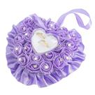 Almofada para alianças de casamento AUEAR em formato de coração roxo 19 x 18 cm