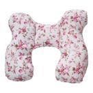Almofada Para Pescoço Com Apoio de Cabeça para Bebe Cadeirinha e Bebê Conforto Passeio Floral Rosa