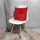 Almofada Pelúcia Pelo Curto Luxo Decoração Sala Vermelho 40x40 Novadecora