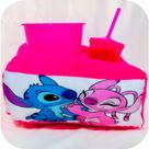 Almofada personalizada pipoca 3 peças Stitch e Angel