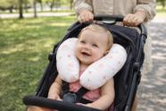 Almofada Pescoço Infantil bebê Travesseiro Apoio cabeça Viagem rosa Suporte Descanso BB Conforto Carrinho passeio