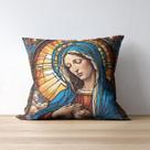 Almofada Premium 45x45 Mãe Maria e Jesus acalento