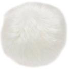 Almofada Redonda de Pelúcia Pelo Alto Off White - 30x30 cm
