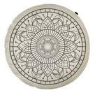 Almofada Redonda Estampada Mandala 45x45cm Durga Preto