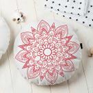 Almofada Redonda Estampada Mandala 45x45cm Indira Vermelho
