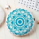 Almofada Redonda Estampada Mandala 45x45cm Obery Azul Almofada Redonda Estampada Mandala 45x45cm Obery Azul