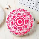 Almofada Redonda Estampada Mandala 45x45cm Obery Vermelho