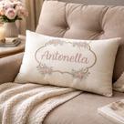 Almofada Retangular Baguete Bordada 50x30cm Nome Cama linda