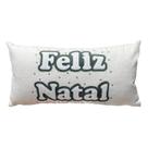 Almofada Retangular Boucle Bordada Feliz Natal 40X25