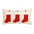 Almofada Retangular Boucle Bordada Meia Noel 49x25cm