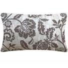Almofada Retangular Floral Marrom Sued Premium 50x28cm