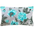 Almofada Retangular Floral Verde Água Impermeável 50x28cm