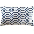 Almofada Retangular Geométrico Azul Sued Premium 50x28cm