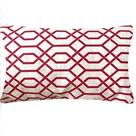 Almofada Retangular Geométrico Vermelho Sued Premium 50x28cm