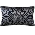 Almofada Retangular Luxo Arabesco Preto e Prata 50x28cm Almofada Retangular Luxo Arabesco Preto e Prata 50x28cm