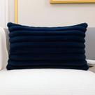 Almofada Retangular Luxo Soft Wave Decoração Sofá Sala Cama Azul Marinho 30x50 Novadecora