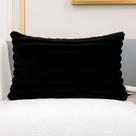Almofada Retangular Luxo Soft Wave Decoração Sofá Sala Cama Preto 30x50 Novadecora