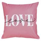 Almofada Sarja Love Cor Rosa Decorativa C/ Enchimento 45x45