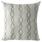 Almofada Sarja Off White Com Bordado Fino Geométrico I 52x52cm