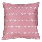 Almofada Sarja Varal Corações no Fio Mini Coração Rosa 45x45