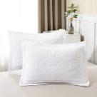 Almofada Sham WINLIFE com estampa floral 100% algodão branco x2