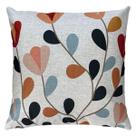 Almofada Tecido Linho Cru Estampadas Folhas Coloridas 45x45