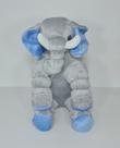 Almofada Travesseiro Elefante Pelúcia Para Bebê Cinza Com Azul 50 Cm