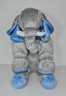 Almofada Travesseiro Elefante Pelúcia Para Bebê Cinza Com Azul 70 Cm