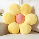 Almofada Vdoioe em forma de flor de seis pétalas de pelúcia amarela de 40 cm