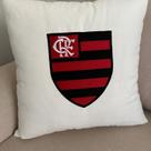 Almofada Veludo Bordada Flamengo 45cm X 45cm com Enchimento