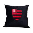 Almofada Veludo Bordada Flamengo 45x45cm. Com Enchimento