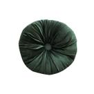 Almofada Veludo Decorativa Redonda com Botão 45cm Verde Musgo