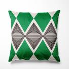 Almofada Veludo Estampado 40x40cm Oásis Verde/Preto