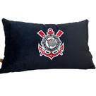 Almofada Veludo Rineira Bordada Corinthians 50x30cm. Com Enchimento