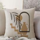 Almofada western Estampada 50x50cm Folhas Marrom