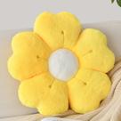 Almofada ZCNYCLAM em forma de flor macia de pele sintética 38 cm amarela