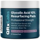 Almofadas de Ácido Glicólico QRxLabs 10% - Controle de Rugas para Rosto e Corpo