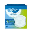 Almofadas de mama absorventes descartáveis Dr. Brown's, pacote com 60