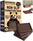Almofadas de móveis CasterMaster, 5 x 5 polegadas, marrons antiderrapantes, pacote com 4