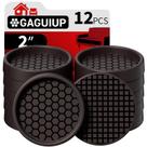 Almofadas de móveis GAGUIUP, copos de rodízio antiderrapantes de 5 cm, 12 peças marrons