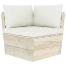 Almofadas de sofá Pallet VidaXL em tecido branco creme 3 peças