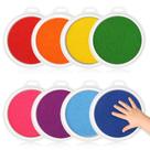Almofadas de tinta Hoiny 8 cores 18 cm grandes laváveis para artesanato infantil Almofadas de tinta Hoiny 8 cores 18 cm grandes laváveis para artesanato infantil